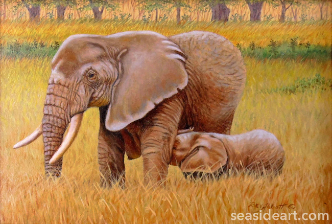 Maternal Elephant by Beverly Abbott