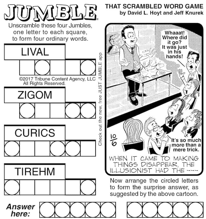 april 21 2019 jumble word game