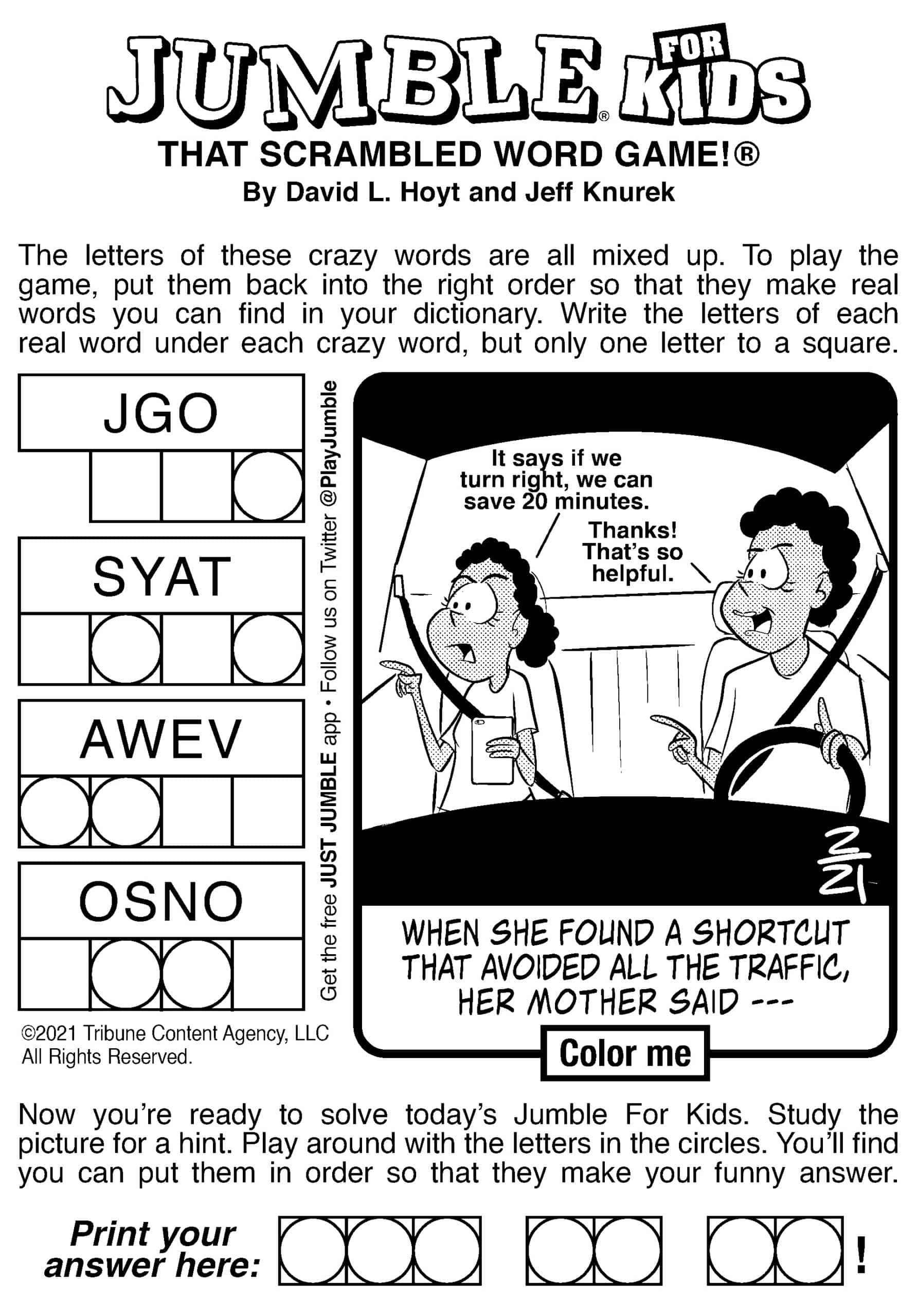 the jumble word game
