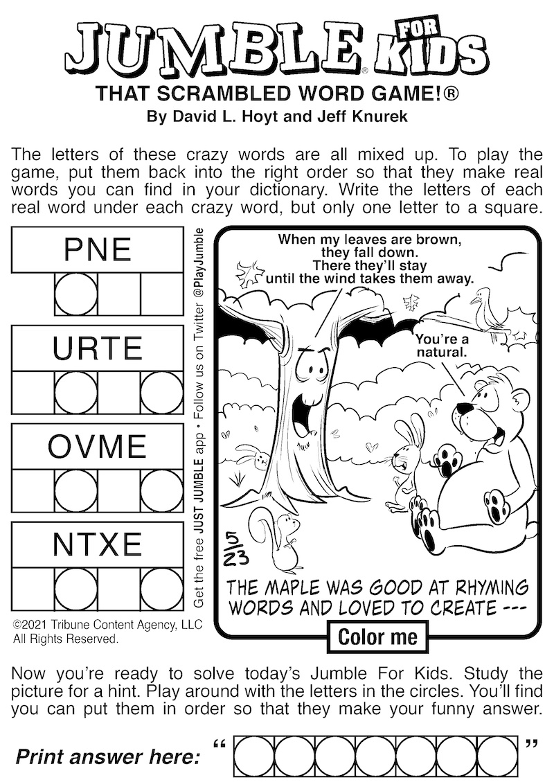 Free Printable Jumble Puzzles Printable Form Templates And Letter