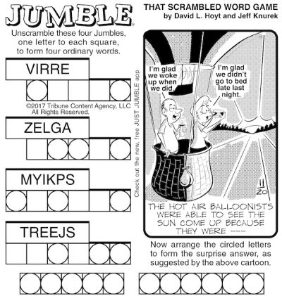 Jumble Word Puzzles to Share | BOOMER Magazine