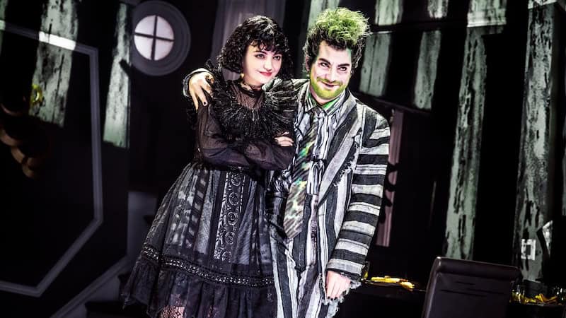 Pictured (L-R): Isabella Esler (Lydia) and Justin Collette (Beetlejuice)Photo by Matthew Murphy, 2022