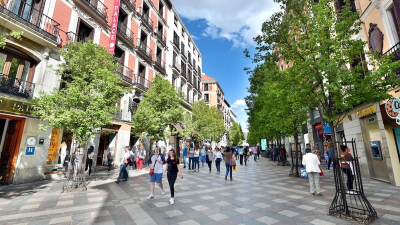 Car-free streets in Madrid, such as the Calle del Arenal, helped turn worn-out areas into trendy zones and contributed to Madrid's outdoor delights. CREDIT: Rick Steves, Rick Steves’ Europe.