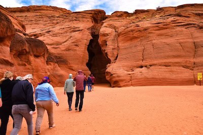 A tour group inside Antelope Canyon. Photo Nick Thomas