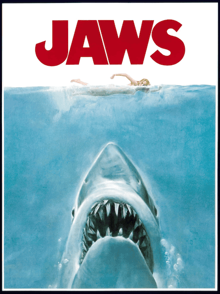 Image from the original JAWS movie poster. Used with For More What’s Booming RVA: July 26. Public domain