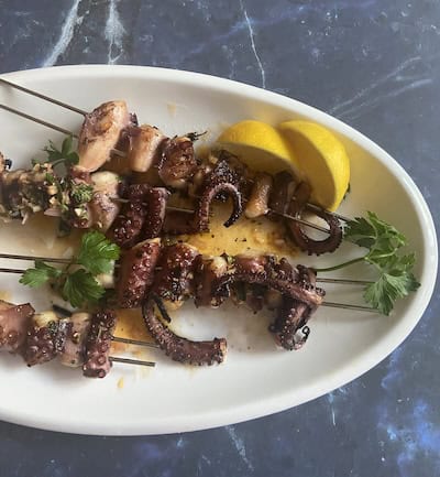 Seafood grilling tips: Grilled Octopus with Seasoned Shallot Butter