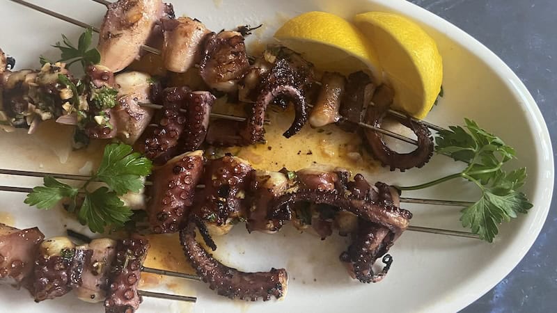 Seafood Grilling Tips: Grilled Octopus with Seasoned Shallot Butter