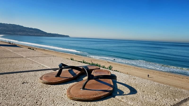 sandals on the redondo beach esplanade, a happy place. Image by kirk stouffer