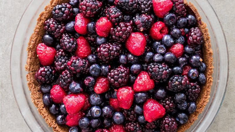 This delicious no-bake berry pie only takes an hour to make.