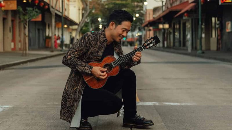 Jake Shimabukuro, ukulele virtuoso, image from his website, by Sienna Morales