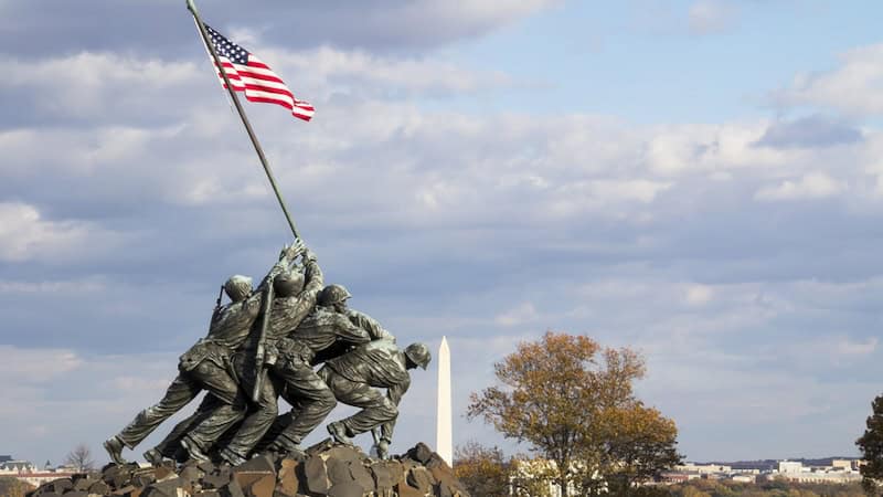 Iwo Jima Memorial, image by multitel. For What’s Booming RVA: Magicians, Spies and Wars