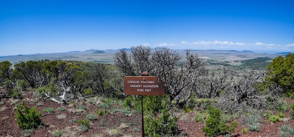 View from the top of the Crater Rim Trail in Capulin Volcano National Monument, New Mexico. Photo by Nick Thomas