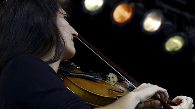 Emilia Bartellas of The Dardanelles plays violin at the 2013 Richmond Folk Festival. Image by Jocelyn Quick. Used for What's Booming, September 26 +