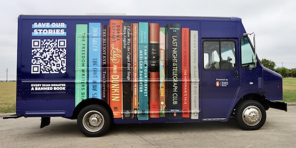 The Banned Wagon, traveling in support of banned books and authors