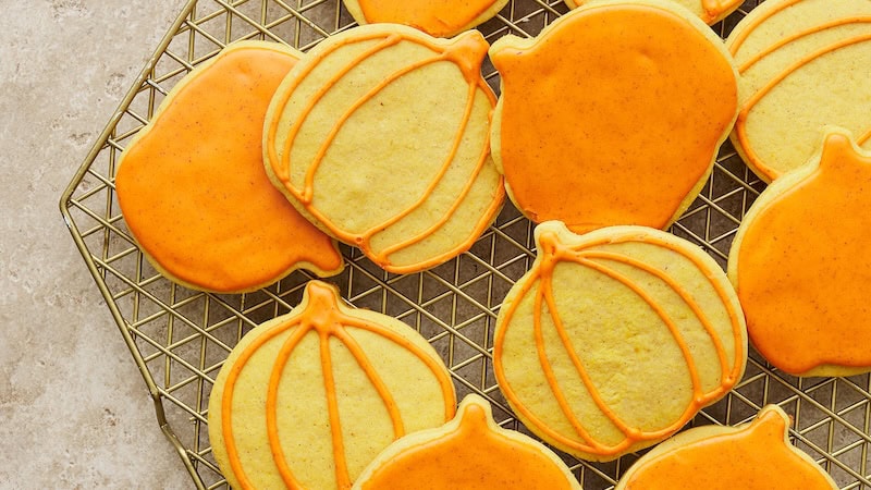 The optional frosting is a sweet addition to these Pumpkin Sugar Cookies. (Fred Hardy/TCA)