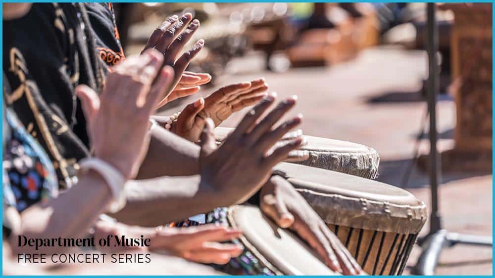 Many hands drumming. For Global Sounds