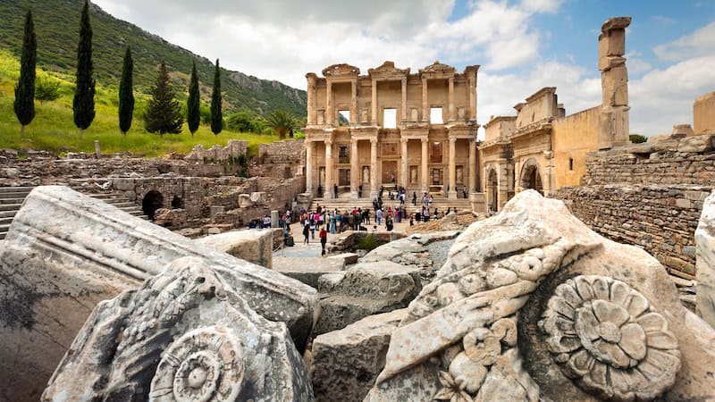 Step back in time in Turkey: At Ephesus, the monumental facade of the Library of Celsus makes it easy to imagine the grandeur of this ancient Greek and later Roman city at its peak. (Dominic Arizona Bonuccelli, Rick Steves' Europe)