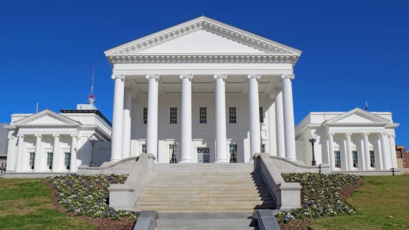 Virginia Capitol building in Richmond, for article on the Virginia Constitution