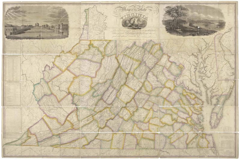 A map of the state of Virginia, constructed in conformity to law, from the late surveys authorized by the legislature and other original and authentic documents. Herman Bőÿe, cartographer. Publisher: Henry S. Tanner, Philadelphia, 1826. Virginia Board of Public Works Map Collection, Library of Virginia. Bőÿe, originally from Denmark, became principal surveyor in 1822 after John Wood’s death. He completed the project, finalized the manuscript map, and oversaw its engraving and publication.