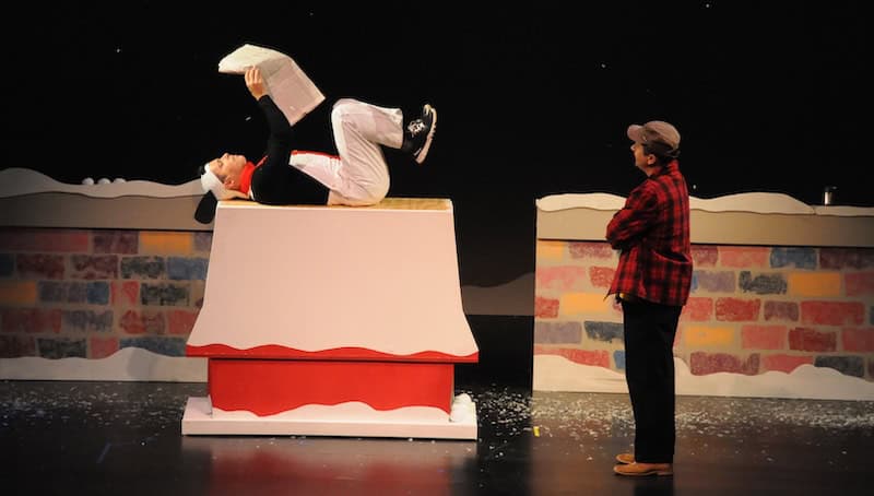 Snoopy on his doghouse as part of You're a Good Man, Charlie Brown, playing at The Cultural Arts Center, Glen Allen, Feb. 6 to 9. Used with What's Booming, January 30 +