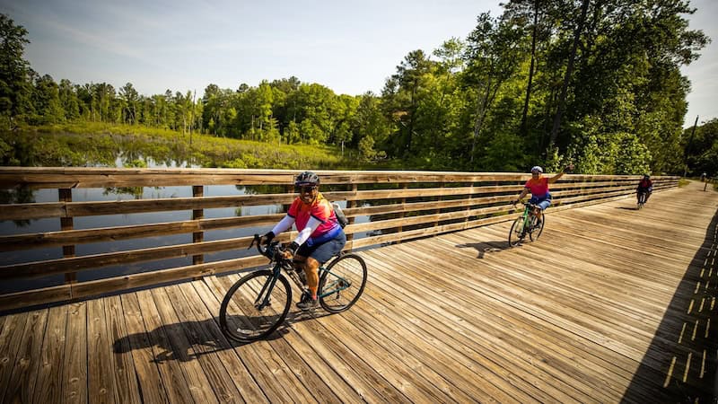 Riders on the Virginia Capital Trail for the Cap2Cap event