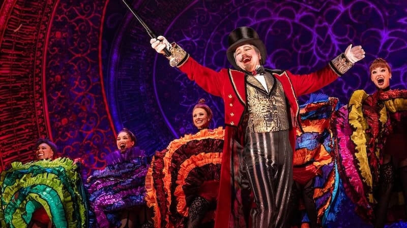 Mar 4 Moulin Rouge 0050 - Robert Petkoff as Harold Zidler and the cast of the North American tour of Moulin Rouge! The Musical, photo by Matthew Murphy for MurphyMade - used with What's Booming February 28 +