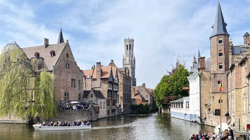 Bruges’ dreamy canal was essential to its early history as a trading center. CREDIT: Rick Steves, Rick Steves’ Europe. Tourists can find numerous sensory pleasures in Bruges - chocolate, beer, fries, art and more