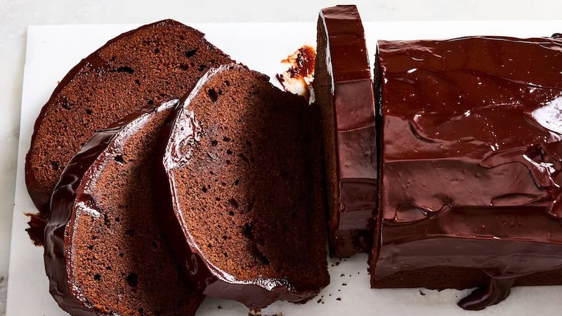 With a rich ganache topping and deep chocolaty flavor, this Chocolate Sour Cream Pound Cake will become an instant favorite. (Ryan Liebe/TCA)